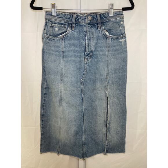 NWOT We the Free Denim Skirt - Women Size 25 - Blue - Picture 1 of 9